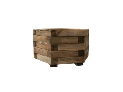 dreveny vyvyseny zahon royal hexagonal planter 45 x 25 cm