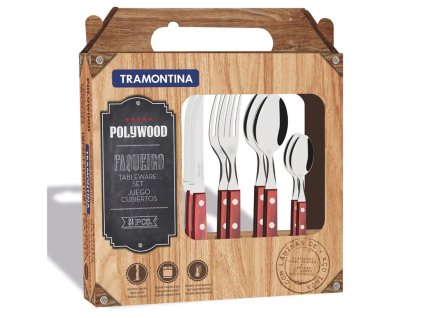bbq set priboru churrasco polywood 24ks darkove baleni cervena