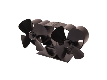 Ventilátor na kamna FLAMINGO dvouhlavý, černý