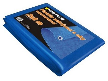 Plachta PROTECO 10x15 m nepromokavá s oky modrá 50g/m2
