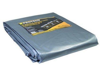 Plachta PROTECO 2x8 m extra silná nepromokavá s oky šedá 160g/m2