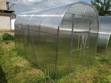Zahradní skleník LEGI KALE 2 - 2,10 x 3 m, 4 mm + Sada 4 tyčí na rajčata + teploměr/vlhkoměr