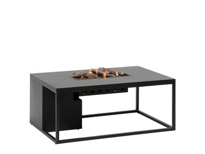 Stůl s plynovým ohništěm COSI Cosiloft 120 černý rám / černá deska