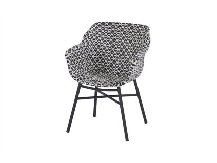 Jídelní židle Delphine s hliníkovou podnoží ,white-black