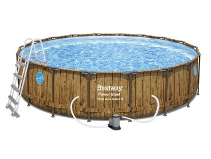 Bazén BESTWAY Power Steel Wood Swim Vista 5,49 x 1,22 m - 56977