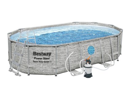 Bazén BESTWAY Power Steel Stacked Stone Swim Vista 4,88 x 3,05 x 1,07 m - 56946