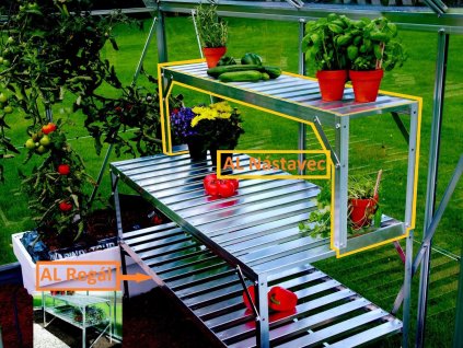 Hliníkový nástavec na regál VITAVIA 120 x 26 cm stříbrný