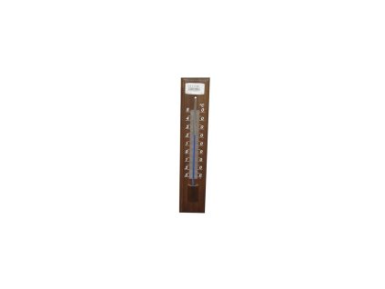 Teploměr venkovní 32 cm dřevěný mořený
