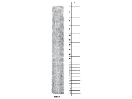 Uzlové lesnické pletivo výška 160 cm, 2,0/2,8 mm, 20 drátů