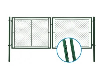Brána dvoukřídlá UNIVERSAL - OKO/FAB, výška 120x360 cm