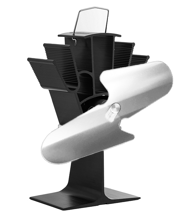 Ventilátor na kamna FLAMINGO dvoulopatkový, stříbrný FLHSF17-264