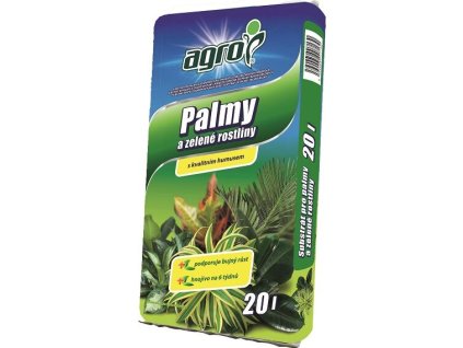 substrat na palmy a zelene rastliny