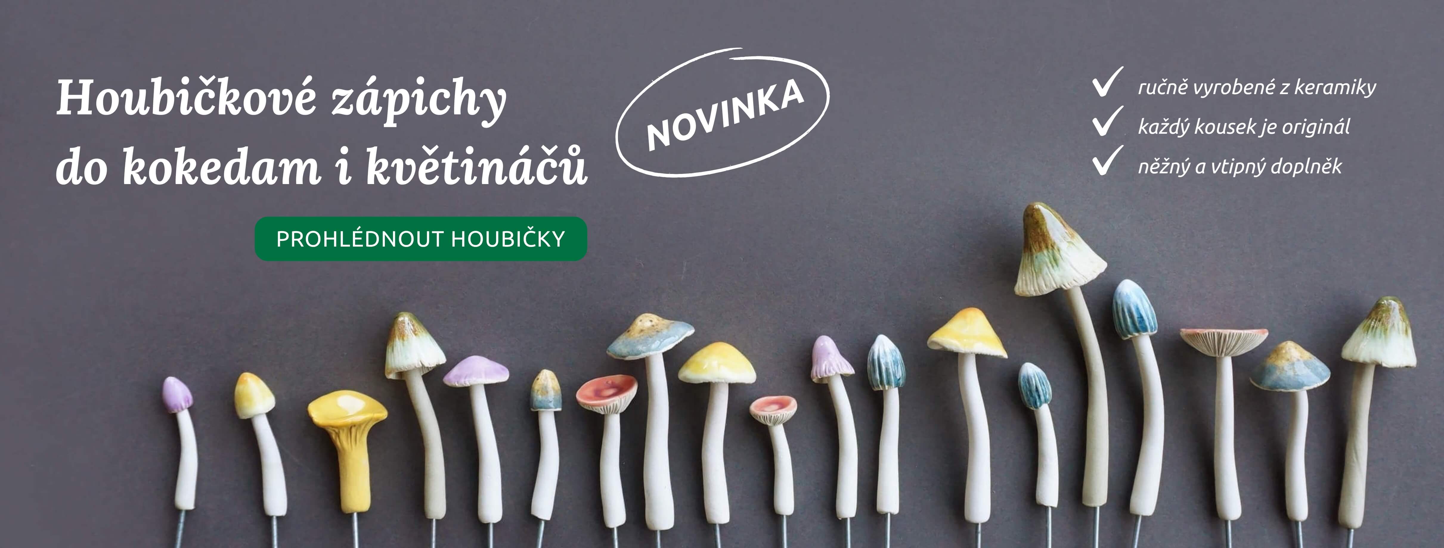 Houbičkové zápichy do kokedam i květináčů
