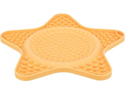 Podložka k pomalému krmení HVĚZDA 23,5 cm, silikon, žlutá Lick´n´Snack