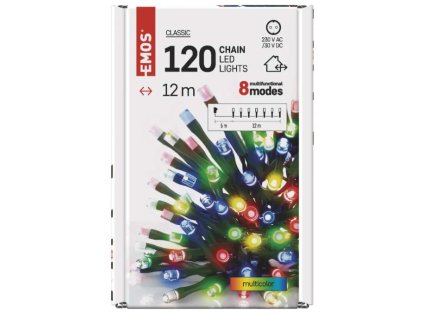 Řetěz 120LED CHAIN multicolor 12m D4AM082