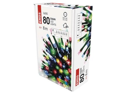 LED vánoční řetěz, 4 m, venkovní i vnitřní, multicolor, časovač, D4AM028