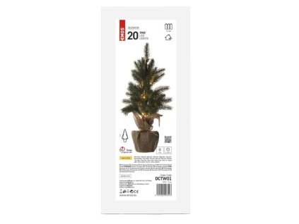 LED vánoční stromek, 52 cm, 3x AA, vnitřní, teplá bílá, časovač DCTW013