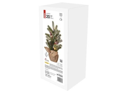 LED vánoční stromek zasněžený, 52 cm, 3x AA, vnitřní, teplá bílá, časovač DCTW045