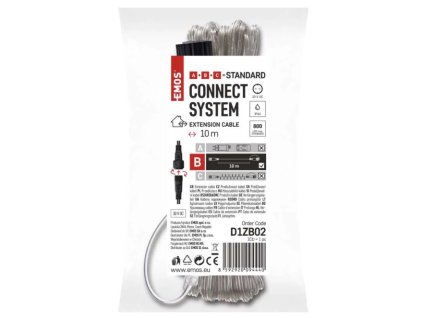Prodlužovací kabel pro spoj. řetězy Standard transparent.,10 m,venkovní i vnitřní D1ZB026