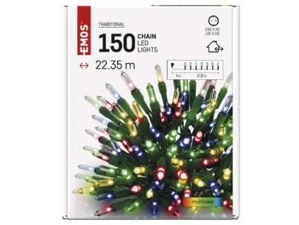 LED vánoční řetěz – tradiční, 22,35 m, venkovní i vnitřní, multicolor1