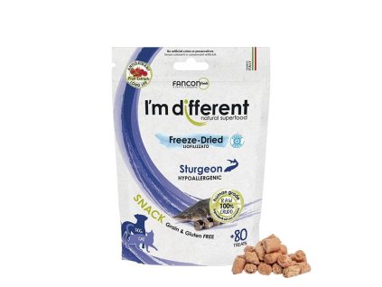 Pamlsek pro psy I´M DIFFERENT SNACK jeseter mrazem sušený pamlsek, 40g