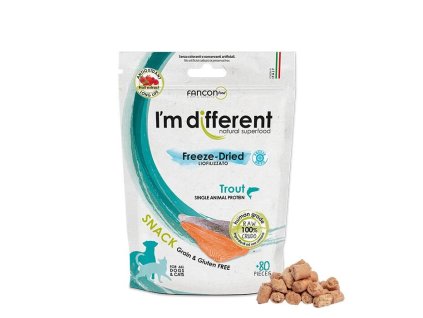 Pamlsek pro psy I´M DIFFERENT SNACK pstruh mrazem sušený pamlsek, 40 g