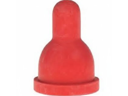 Dudlík pro jehňata a selata gumový krátký, červený