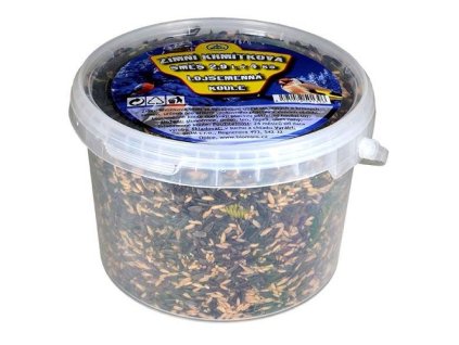 Zimní krmítková směs 2,9l + 4ks lojsemenné koule, kyblík