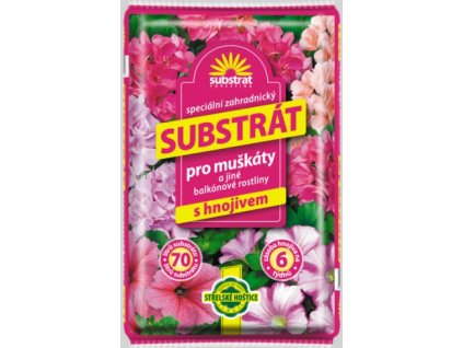 Substrát pro muškáty a jiné balkónové rostliny 70l