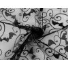 Organza haloween netopýr černá 1m