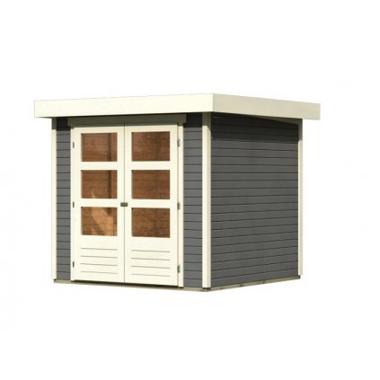 dřevěný domek KARIBU ASKOLA 2 (82901) tm. šedý LG1759