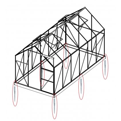 Sada 8 zemní vruty (modely 8x7, 8x10, 8x12, 6700 - 9900)