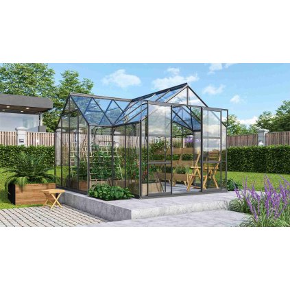 skleník VITAVIA SIRIUS čiré sklo 3 mm černý