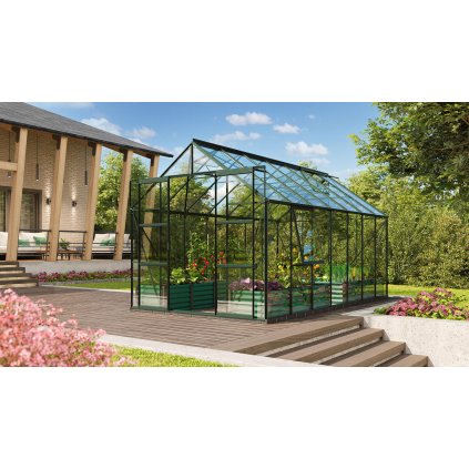 skleník VITAVIA URANUS 11500 čiré sklo 3 mm zelený