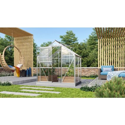 skleník VITAVIA VENUS 2500 čiré sklo 3 mm stříbrný