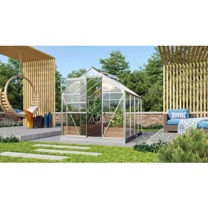 skleník VITAVIA VENUS 5000 čiré sklo 3 mm stříbrný