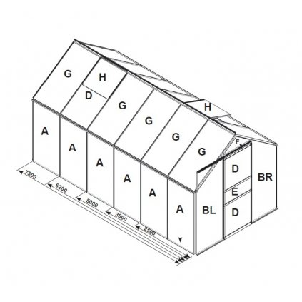 náhradní prosklení pro skleník VITAVIA VENUS 2500 PC 4 mm LG3058