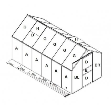 náhradní prosklení pro skleník VITAVIA VENUS 3800 PC 6 mm LG3061