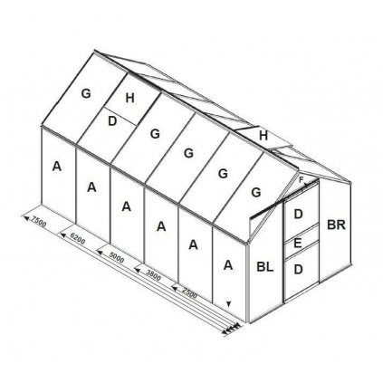 náhradní prosklení pro skleník VITAVIA VENUS 5000 PC 6 mm LG3063