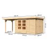 dřevěný domek KARIBU RETOLA 4 + přístavek 240 cm (82962) natur LG3378