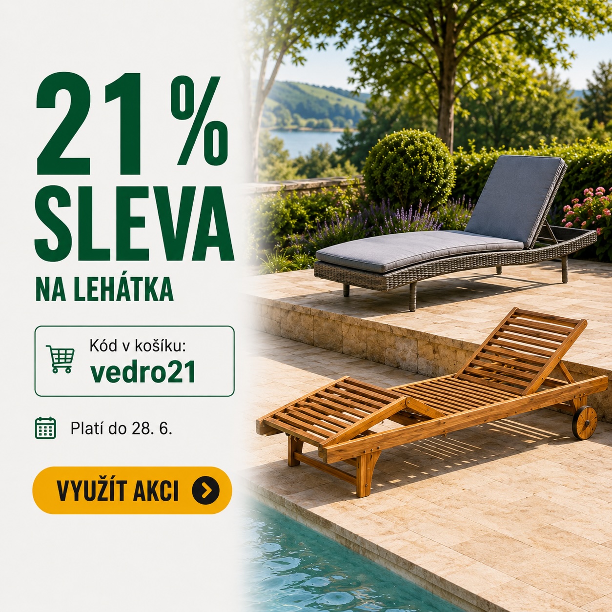 21 % sleva na lehátka