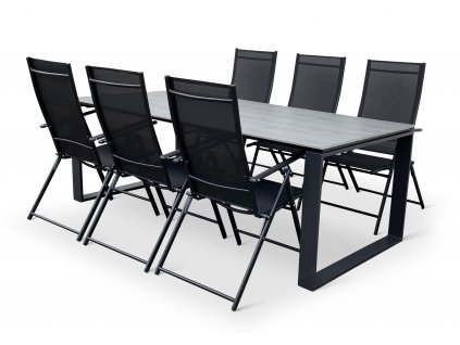 Zahradní jídelní set stůl Strong + 6x židle Pia polohovací (2)