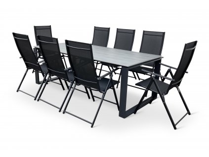 Zahradní jídelní set stůl Strong + 8x židle Pia polohovací (3)