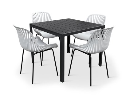 Elegantní zahradní set Viking M + 4x židle GABY šedá (3)