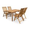 LUCY stůl + Viet polohovací židle akáciový set 1+4 (5)