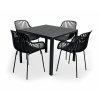 Elegantní zahradní set Viking M + 4x křeslo GABY černé (1)