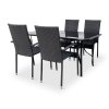 Zahradní jídelní set Klaudie černý + 4x židle PARIS (2)