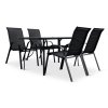 Zahradní jídelní set Klaudie černý + 4x židle RAMADA (1)