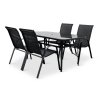 Zahradní jídelní set Klaudie černý + 4x židle RAMADA (2)