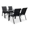 Zahradní jídelní set Klaudie černý + 4x židle RAMADA (4)